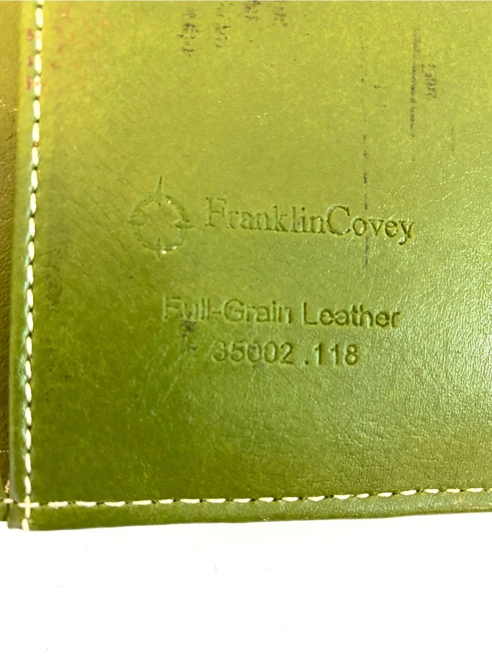 FRANKLIN COVEY Green Leather Compact Binder Turn Lock Closure